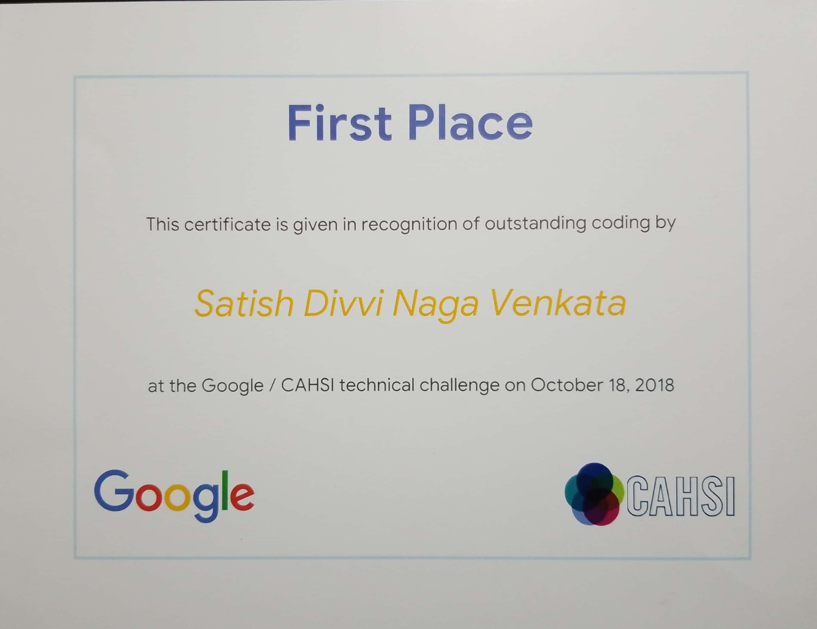 Google Coding Challenge 2018
