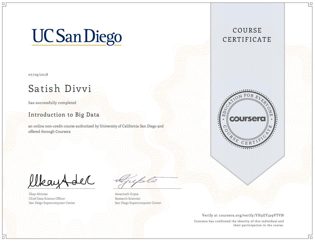 Introduction to Big Data Certificate